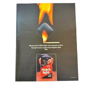 Vintage 1984 Kingsford Match Light Charcoal Briquets Advertisement Print Ad